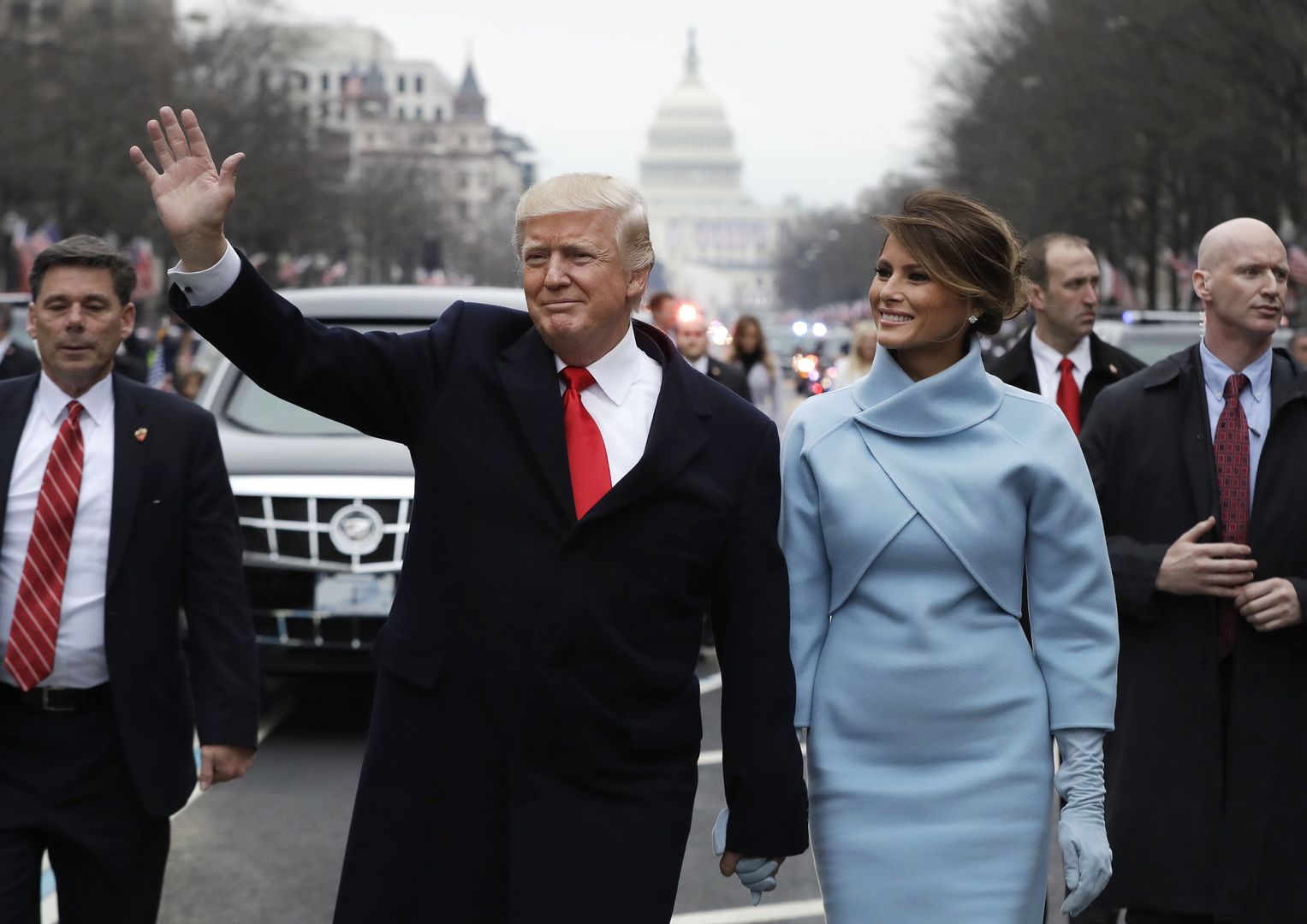 Donald i Melania Trumpowie podczas zaprzysiężenia w 2017 roku