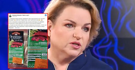 Bosacka pokazuje pierogi z rabarbarem. Są w nich mięczaki i skorupiaki