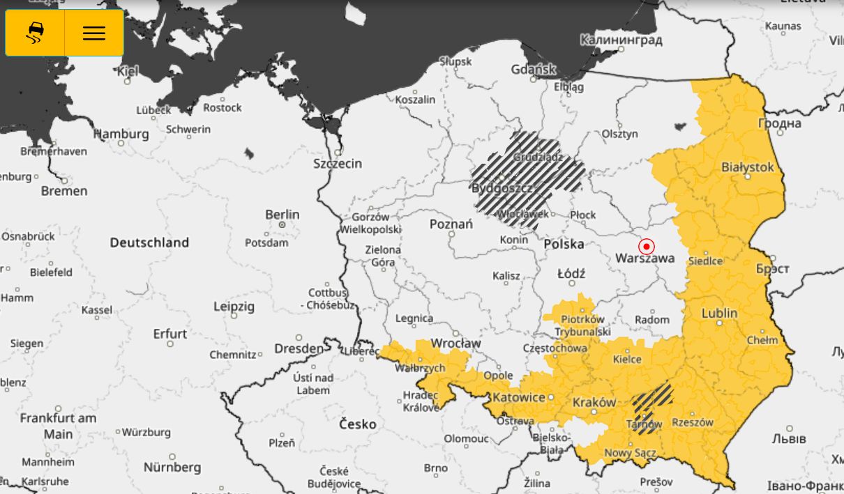 NOWE OSTRZEŻENIE METEOROLOGICZNE