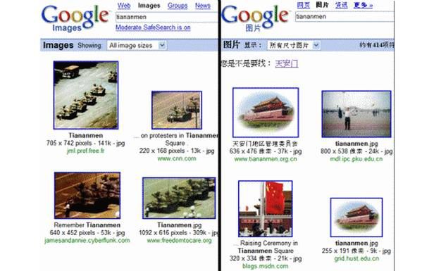 Tak wyglądały wyniki wyszukiwania Google'a na świecie i w Chinach