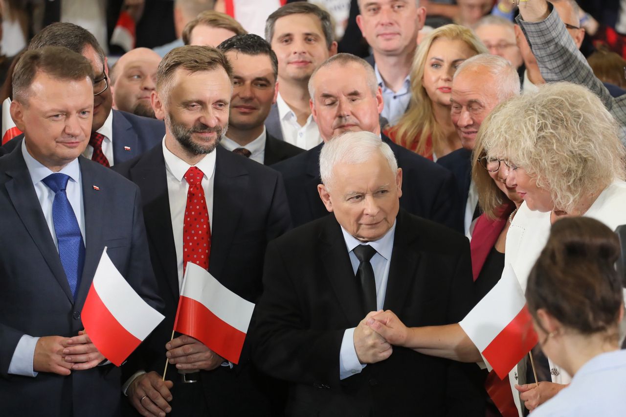 Jarosław Kaczyński podczas konwencji PiS w Pruszkowie