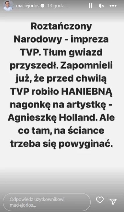 Maciej Orłoś uderza w Marylę Rodowicz, Edytę Górniak i innych za występ na koncercie TVP