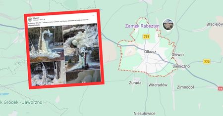 "Lodowy smok" w lesie. Zobaczyli go między drzewami. Niesamowity widok