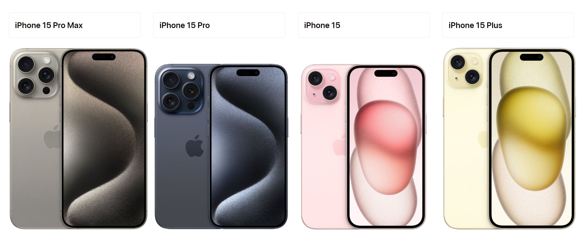 Cała seria iPhone 15