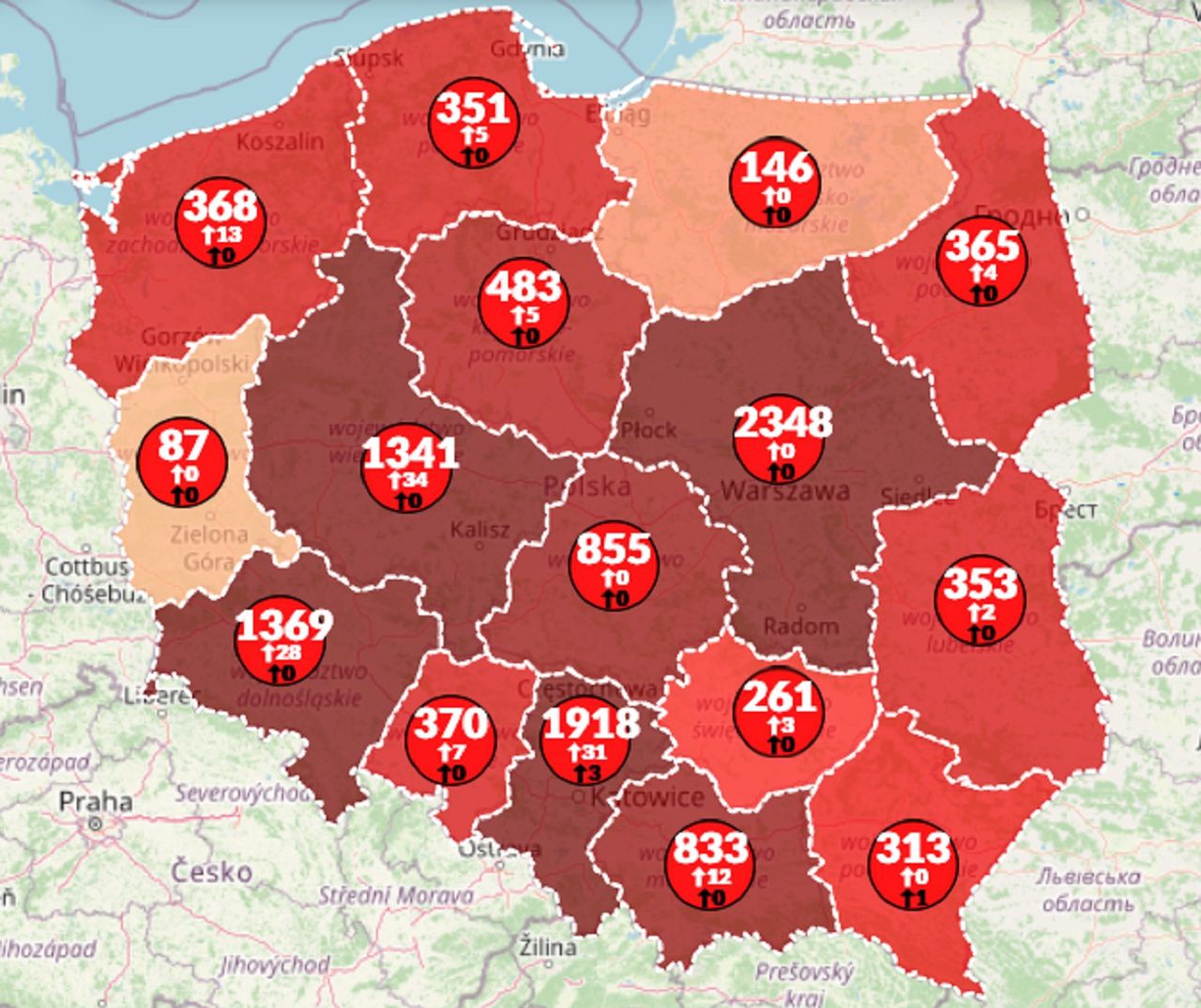 Koronawirus w Polsce. Blisko 540 zgonów. Na świecie prawie 3 mln chorych [Aktualna mapa]