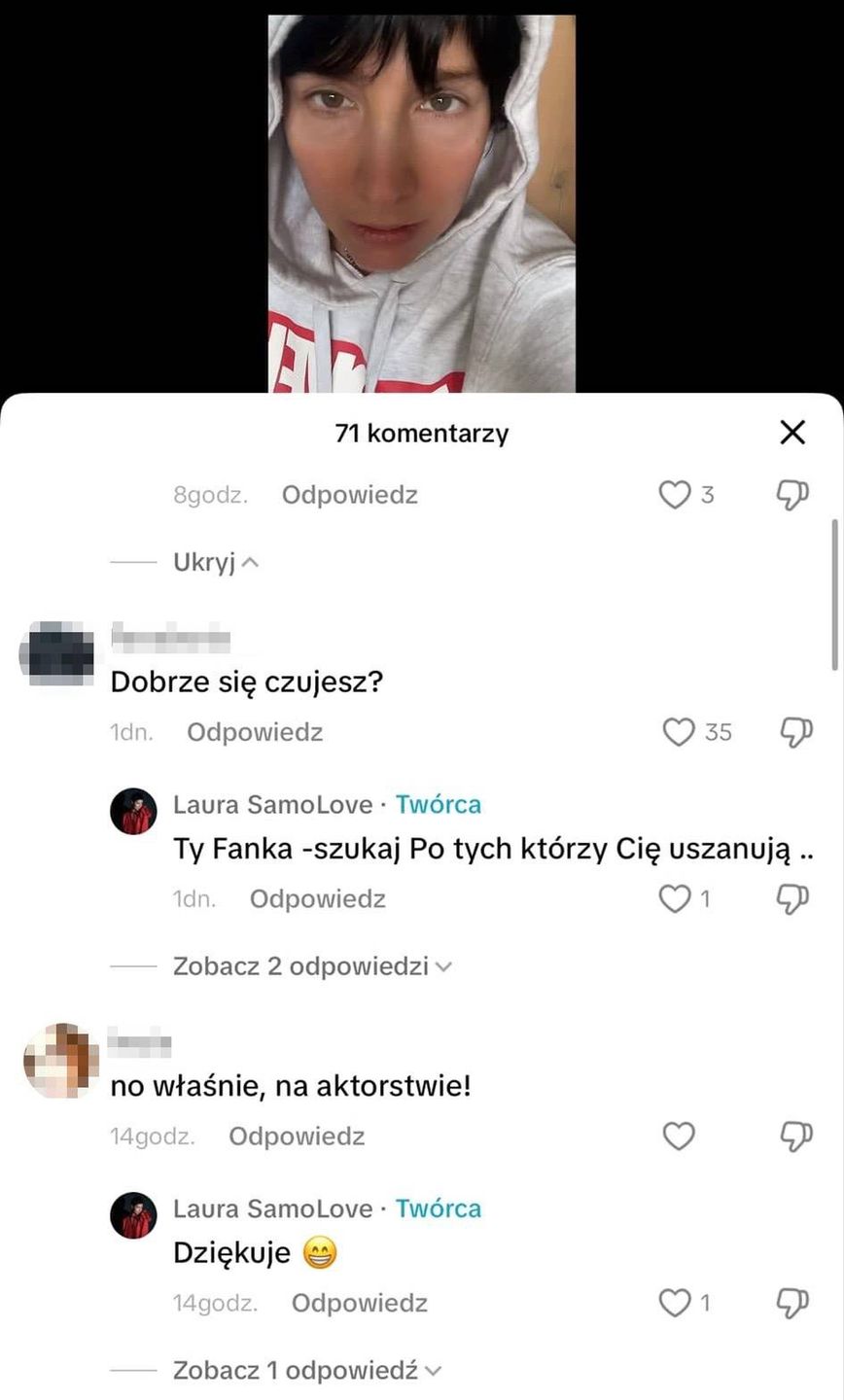 Komentarze pod wpisem Laury Samojłowicz