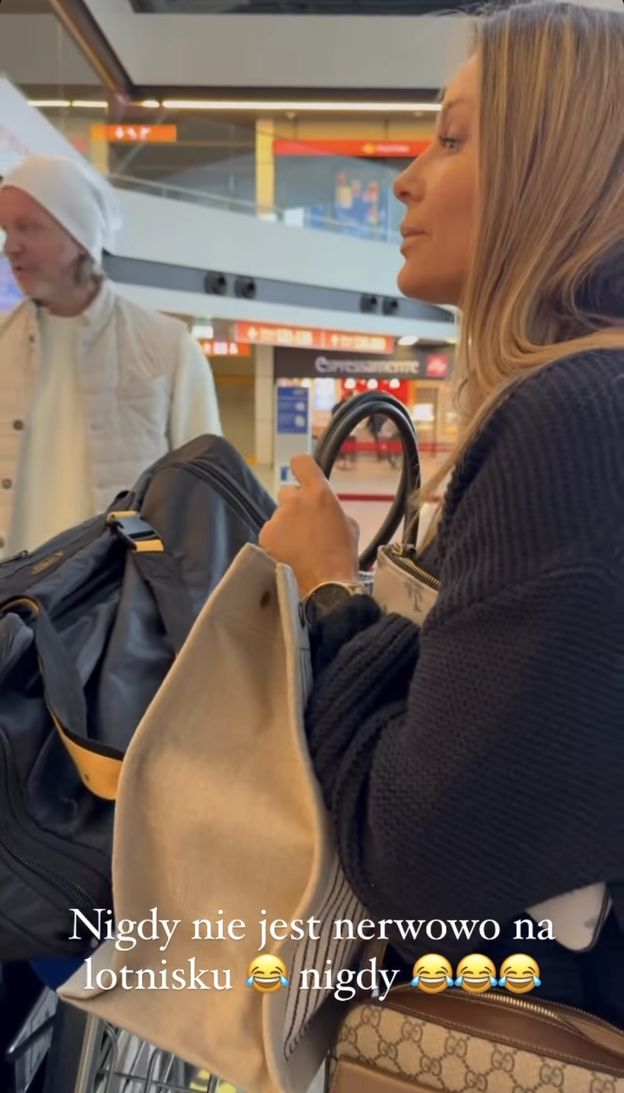 Radosław Majdan "śmieszkuje" z Małgorzaty Rozenek, która w podróż zabrała... ROWER. "Na lotnisku NIGDY nie jest nerwowo"