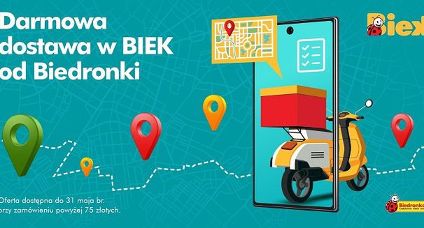 Ultraszybkie zakupy z Biedronki BIEK z darmową dostawą