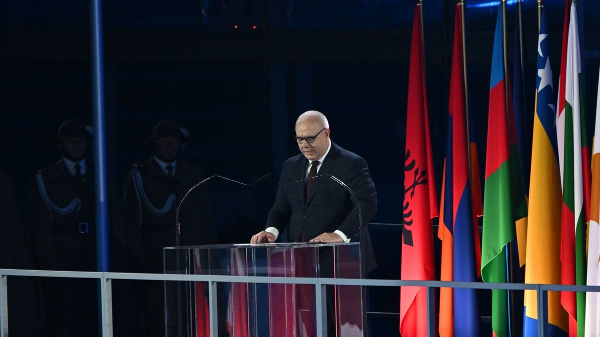 Igrzyska Europejskie 2023
Fot. Artur Barbarowski/East News Krakow 21.06.2023. Igrzyska Europejskie Malopolska-Krakow 2023. Ceremonia otwarcia na stadionie miejskim im. Henryka Reymana w Krakowie. 
European Games Krakow-Malopolska 2023. Opening ceremony in Henryk Reyman city stadium in Krakow Poland.
N/z: Jacek Sasin
Artur Barbarowski