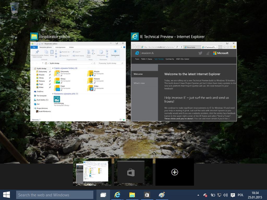 Windows 10 - wiele pulpitów