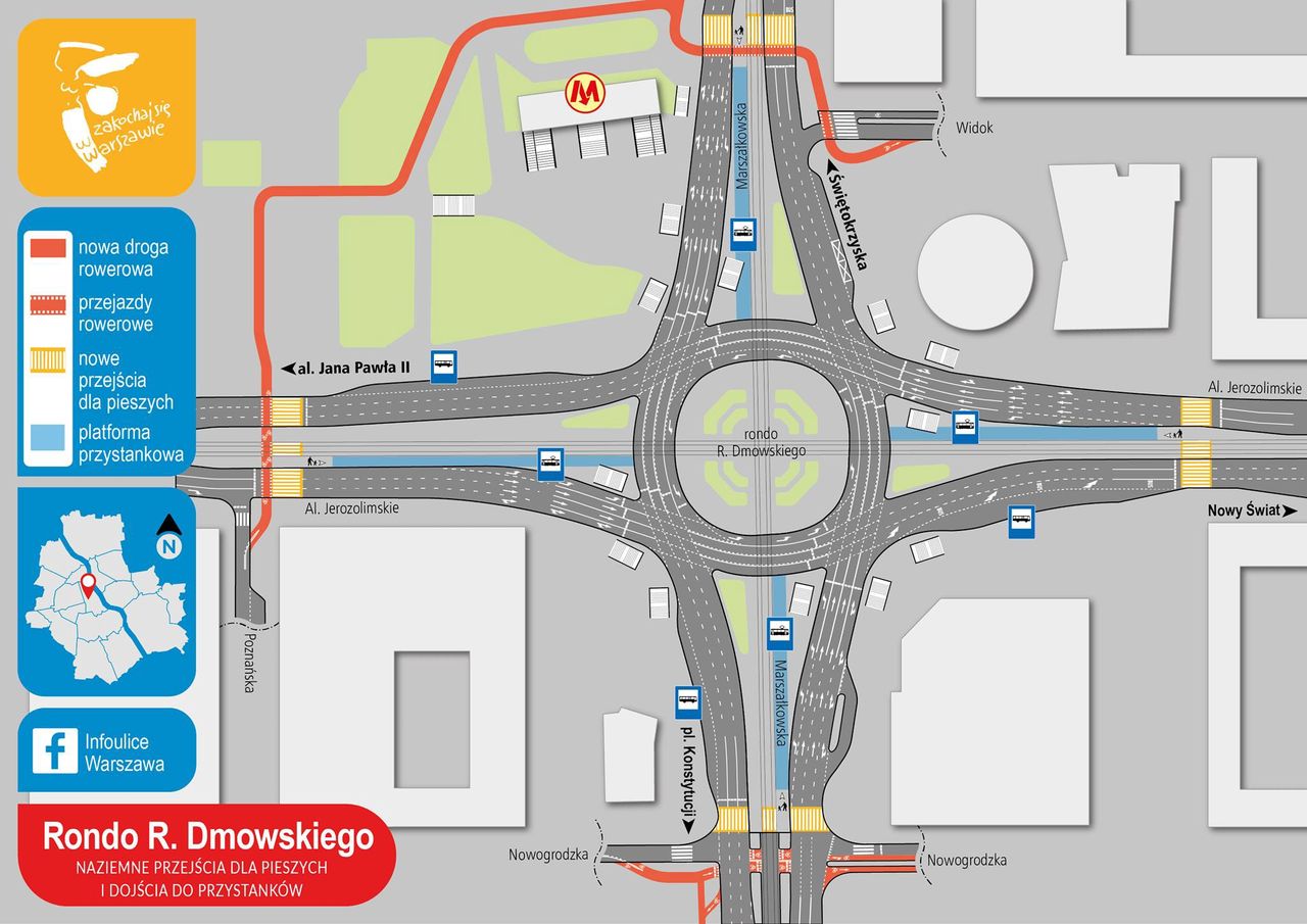 Warszawa. Plan nowej odsłony ważnego węzła w miejskiej arterii. Rondo Dmowskiego czeka zmiana