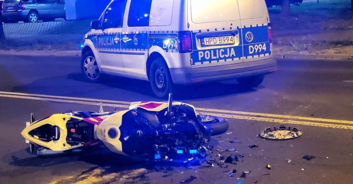 Zderzenie motocykla z radiowozem w Lublinie