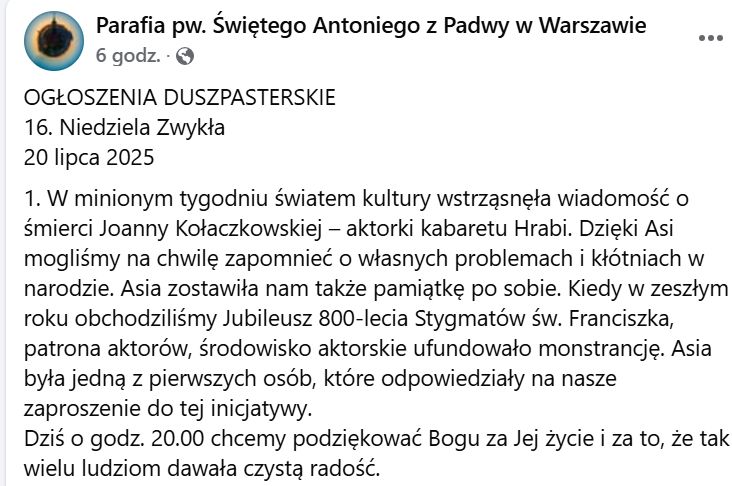Joanna Kołaczkowska zostawiła po sobie niezwykłą pamiątką