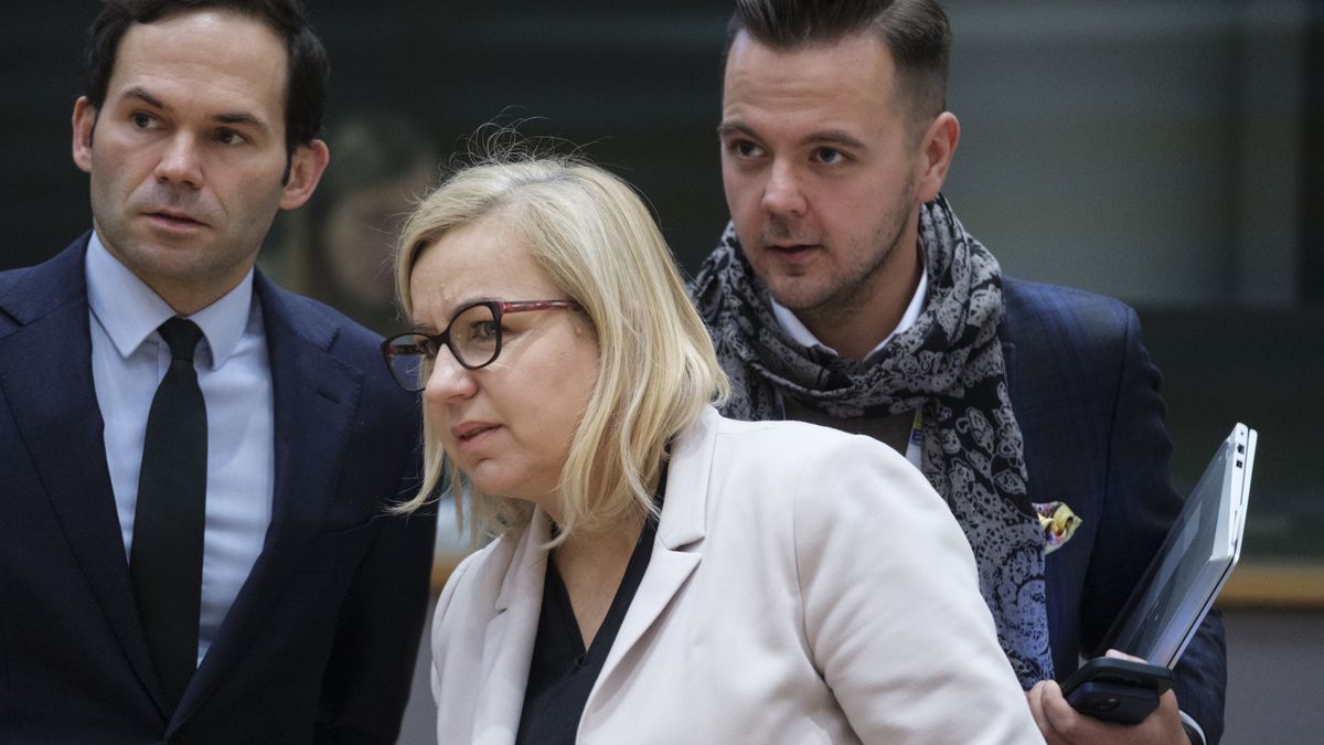BRUSSELS, BELGIUM - DECEMBER 17:  Polish Minister of Climate and Environment Paulina Hennig-Kloska attends an Environment Ministers Council, in the Europa building, the EU Council headquarter on December 17, 2024 in Brussels, Belgium. EU environment ministers will be invited to reach a general approach for a regulation on preventing plastic pellet losses to reduce microplastic pollution. Ministers will also hold a policy debate on the proposed regulation on circularity requirements for vehicle design and on the management of end-of-life vehicles. The regulation aims to enhance sustainability and circularity in the automotive sector.(Photo by Thierry Monasse/Getty Images)
