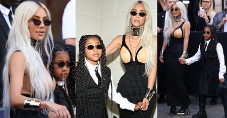 Kim Kardashian i North West maszerują po Paryżu z oryginalnymi KOLCZYKAMI W NOSACH (ZDJĘCIA)