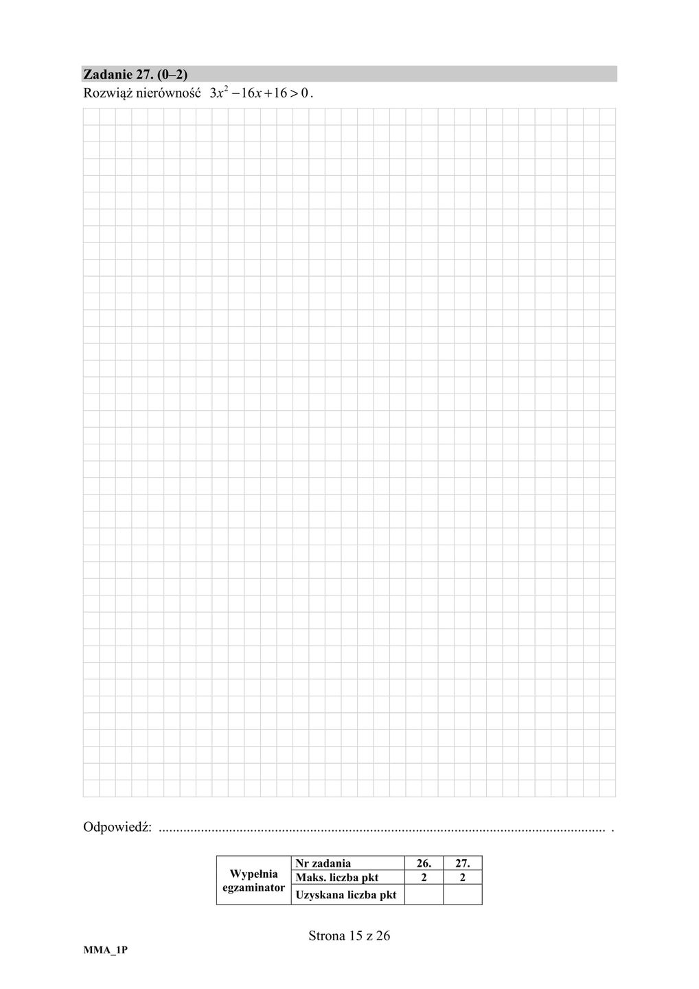 Matura z matematyki 2019