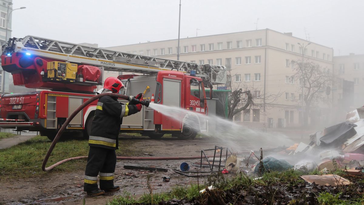 Pożar mieszkania przy ul. Drewnowskiej w Łodzi 
