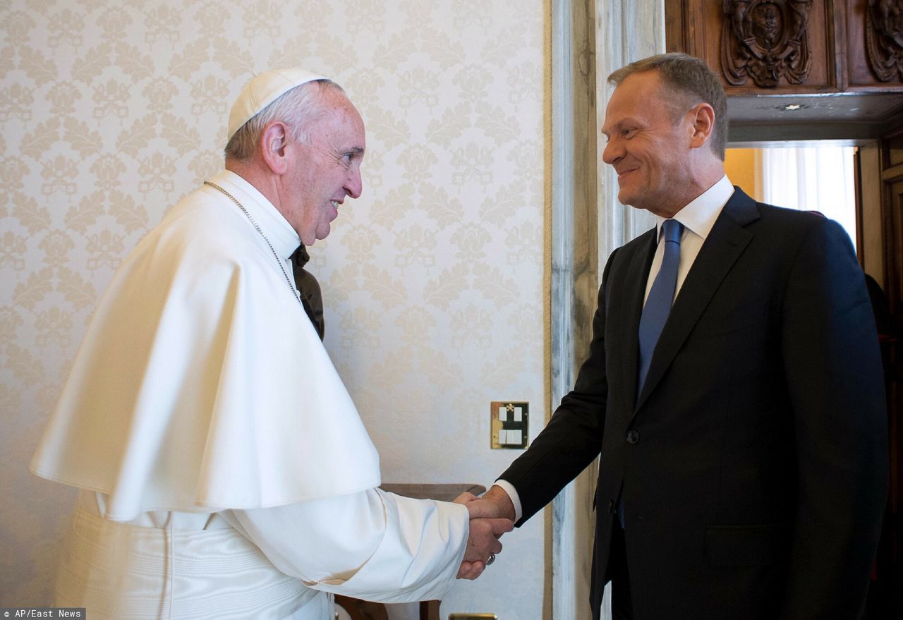 Papież Franciszek i Donald Tusk podczas spotkania w 2016 r.