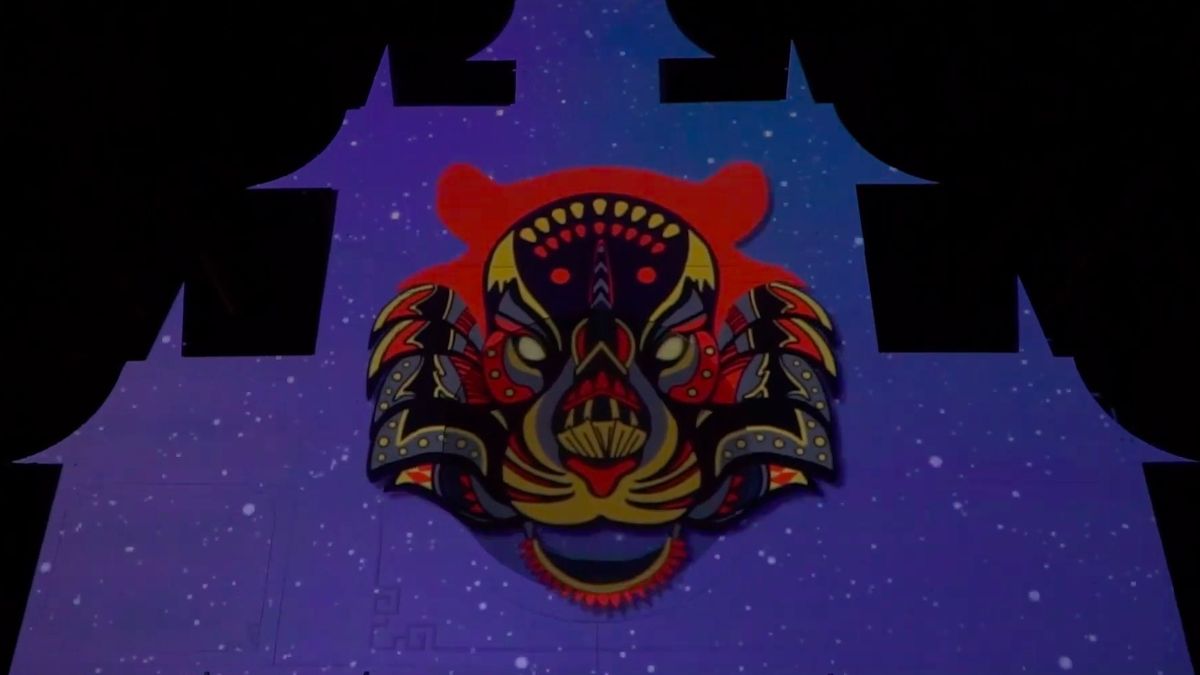 Instalacja świetlna podczas Bella Skyway Festiwal