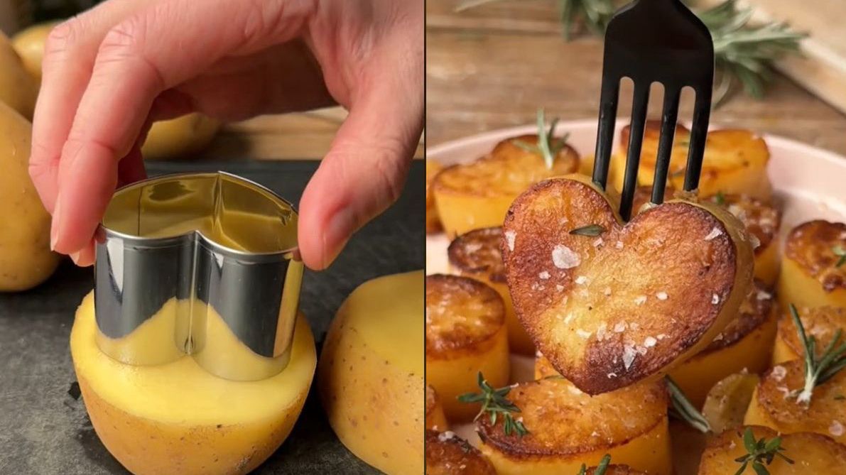 Ziemniaczki w kształcie serca to świetny pomysł na walentynki