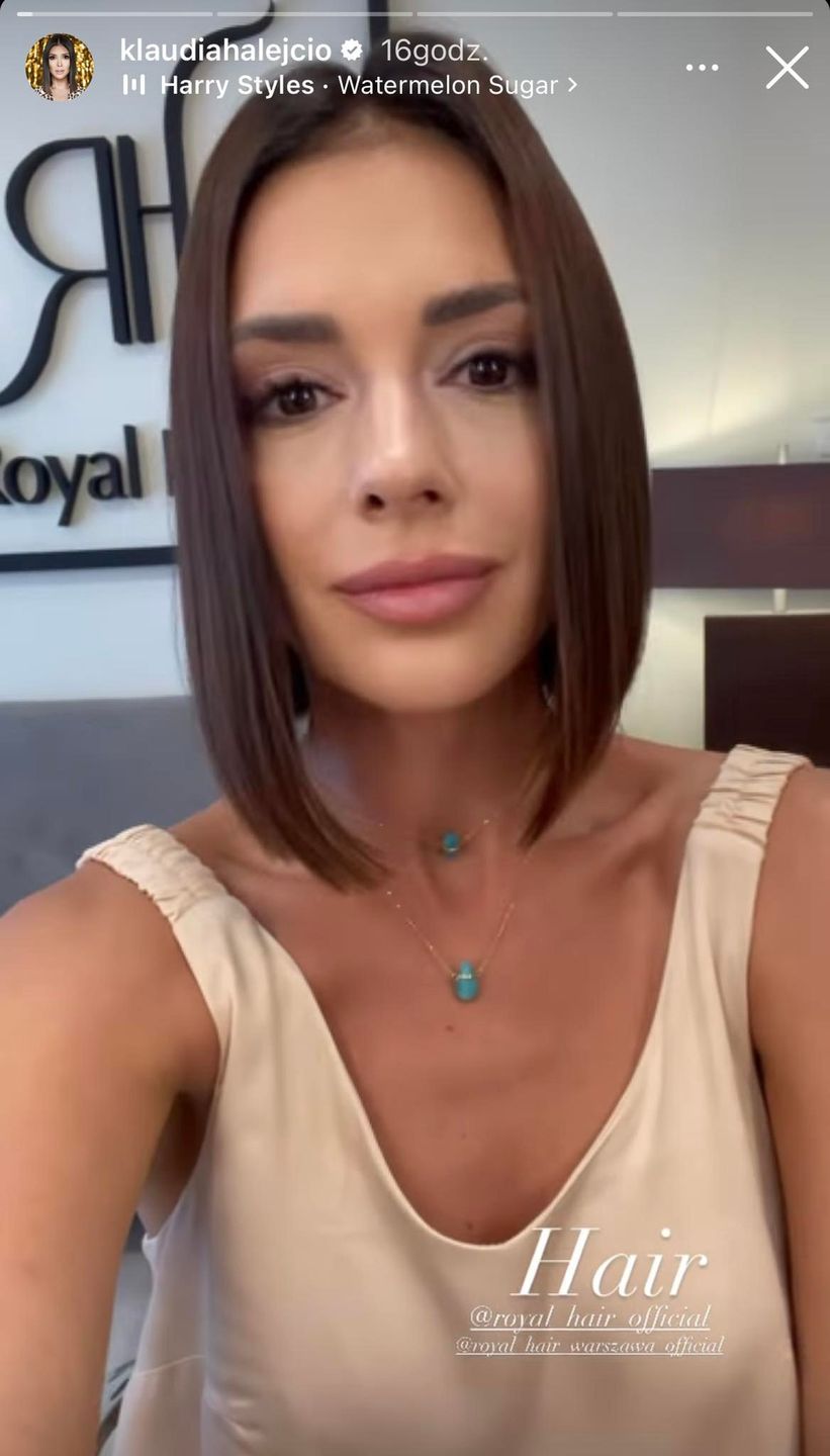 Klaudia Halejcio po wizycie u fryzjera 