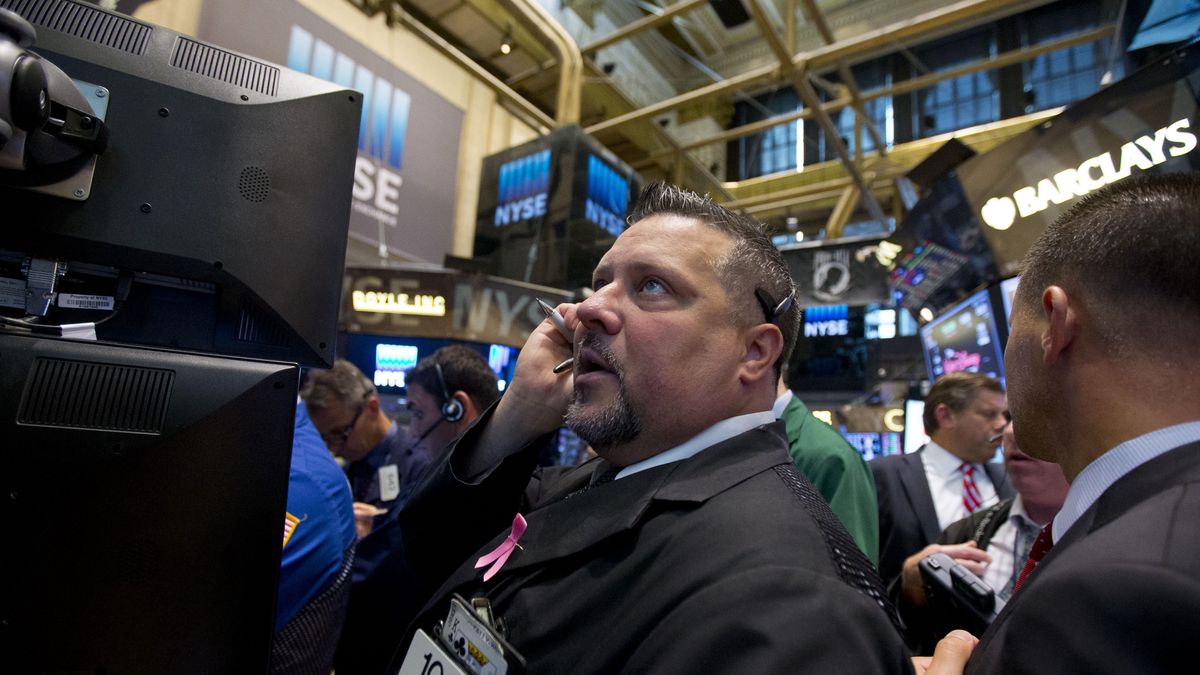 Traders At The NYSE React To Malaysian Airliner Crash In Ukraine
Traders work on the floor of the New York Stock Exchange (NYSE) in New York, U.S., on Thursday, July 17, 2014. U.S. stocks fell while Treasuries rallied with gold after the crash of a passenger jet in Ukraine sparked demand for haven assets on concerns tensions may escalate. Sanctions against Russia intended to curb violence in the region sent European markets lower. Photographer: Jin Lee/Bloomberg via Getty Images
Bloomberg
AMERICA; AMERICAS; NORTH AMERIC, DISASTER; ACCIDENT, EARN; EARNS; EARNINGS, MARKET; EXCHANGE, NORTH; NORTHEAST; US, S&P; STANDARD & POOR, TRADE; TRADERS; TRADING
