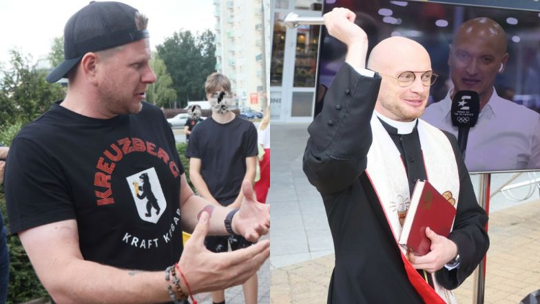 Filip Chajzer ściągnął księdza na otwarcie budki z kebabem