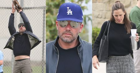 Ozdrowiały Ben Affleck jedna się z Jennifer Garner na boisku baseballowym