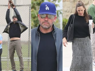 Ozdrowiały Ben Affleck jedna się z Jennifer Garner na boisku baseballowym