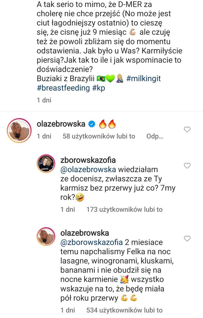 Komentarze Oli Żebrowskiej.