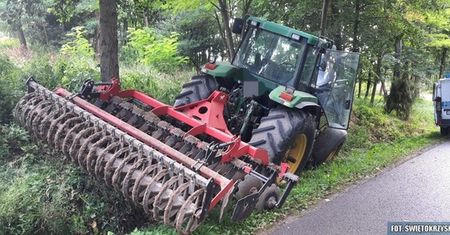 Okolice Staszowa: Jazdę zakończył w rowie