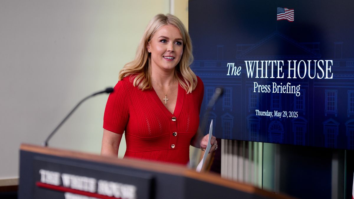 WASHINGTON, DC - MAY 29: White House press secretary Karoline Leavitt arrives for the daily press briefing in the Brady Press Briefing Room at the White House on May 29, 2025 in Washington, DC. Leavitt discussed a federal court blocking U.S. President Donald Trump's sweeping tariffs using an emergency powers law, the "One, Big, Beautiful Bill" Act that was passed by the House of Representatives, and other topics. (Photo by Andrew Harnik/Getty Images)