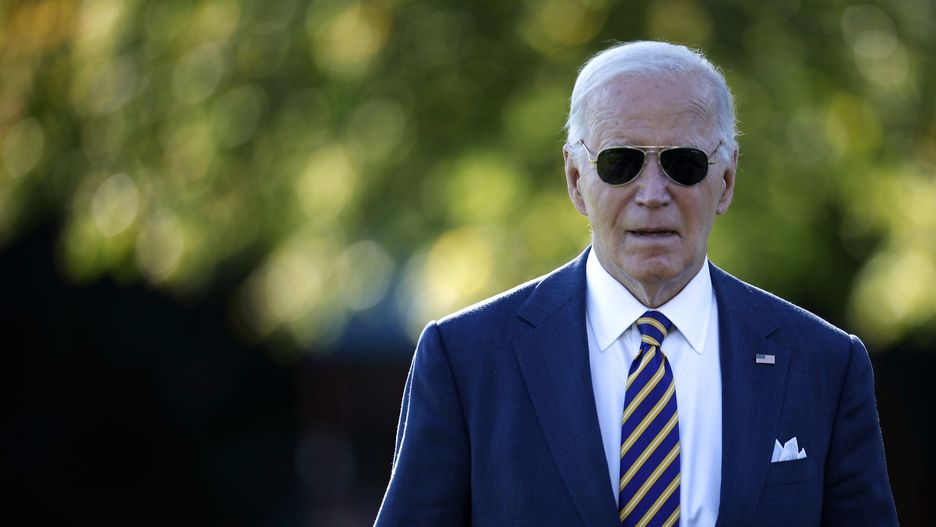 WASHINGTON, DC - OCTOBER 24: U.S. President Joe Biden talks briefly with reporters as he departs the White House on October 24, 2024 in Washington, DC. With less than two weeks until Election Day, Biden told reporters that he is going to the battleground state of Arizona to formally apologize to Native Americans for the country’s role in the Indian boarding school system.  (Photo by Chip Somodevilla/Getty Images)