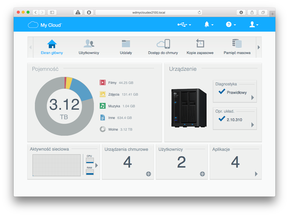 WD My Cloud EX2100 8 TB - domowa chmura dla wymagających fotografów [test] 11