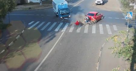 Rowerzysta o włos od śmierci