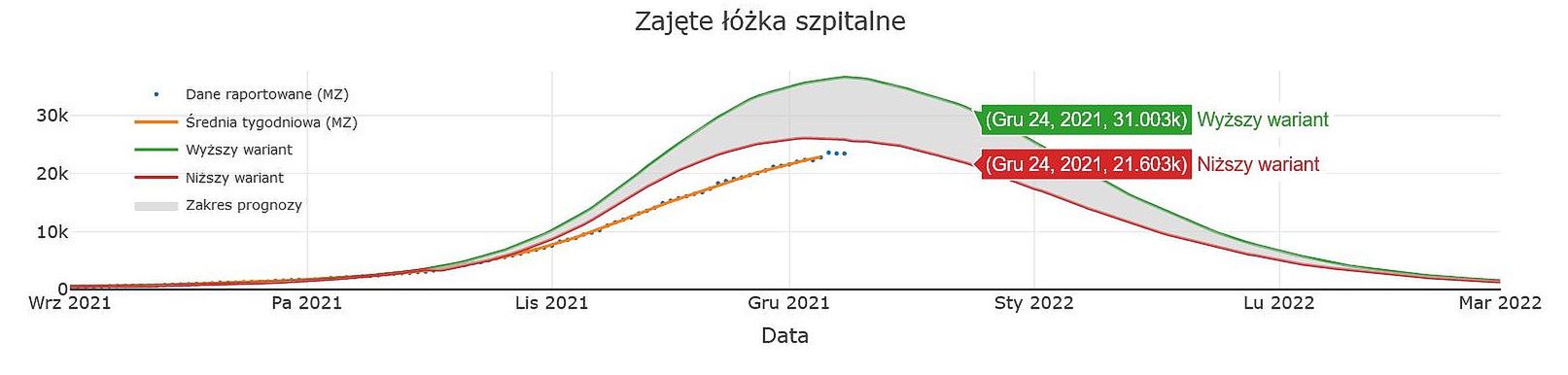 Medycy nie będą mieć łatwych świąt.  W szpitalach nadal będzie około 20 tys. pacjentów z COVID-19. Sytuacja poprawi sie dopiero w styczniu