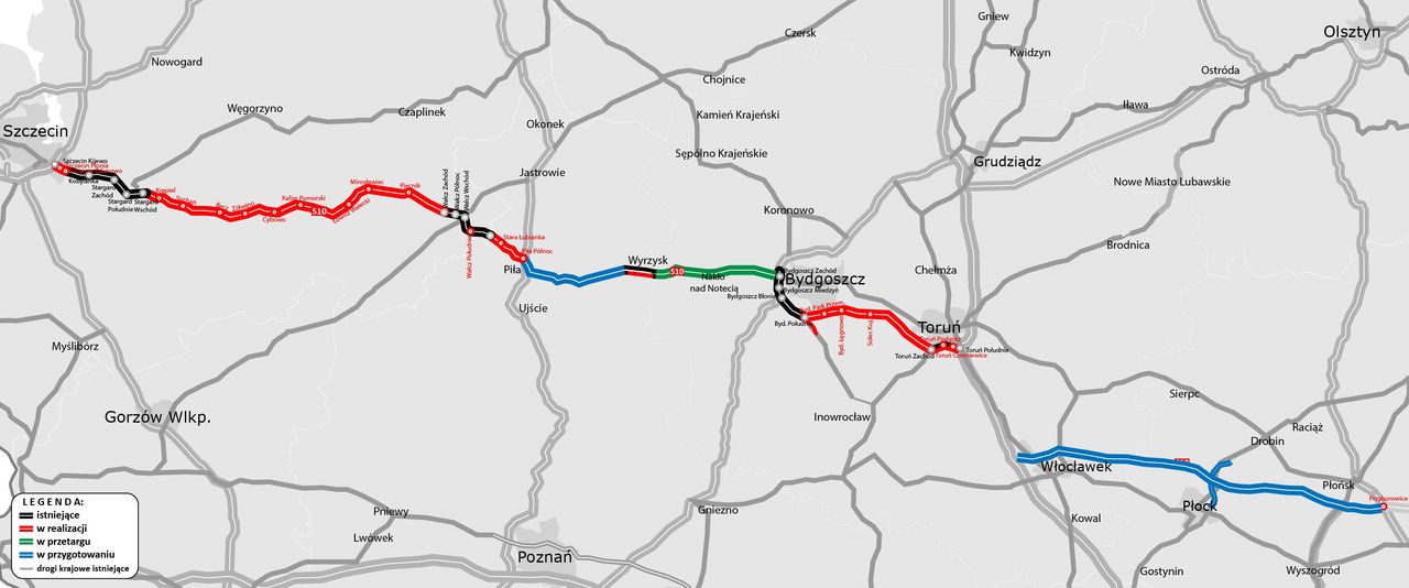 Do Warszawy samochodem pojedziemy prawie pół godziny szybciej