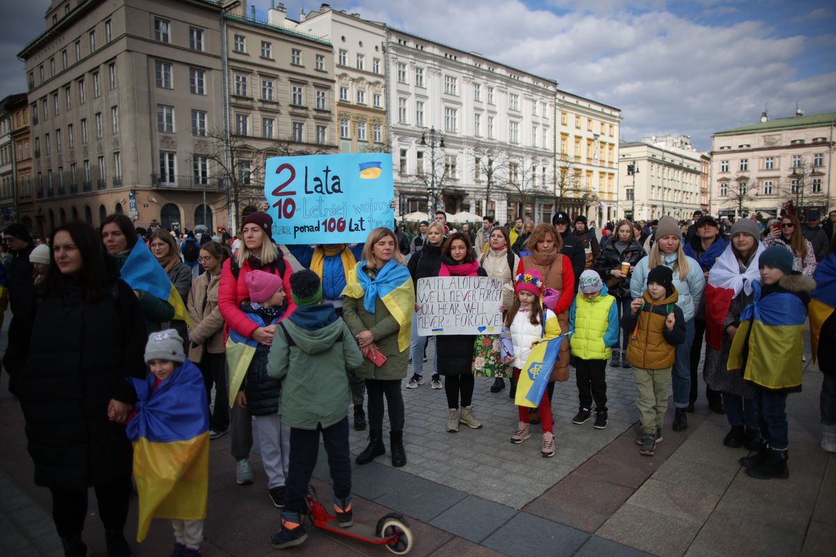 Marsz "Razem do zwycięstwa" na ulicach Krakowa