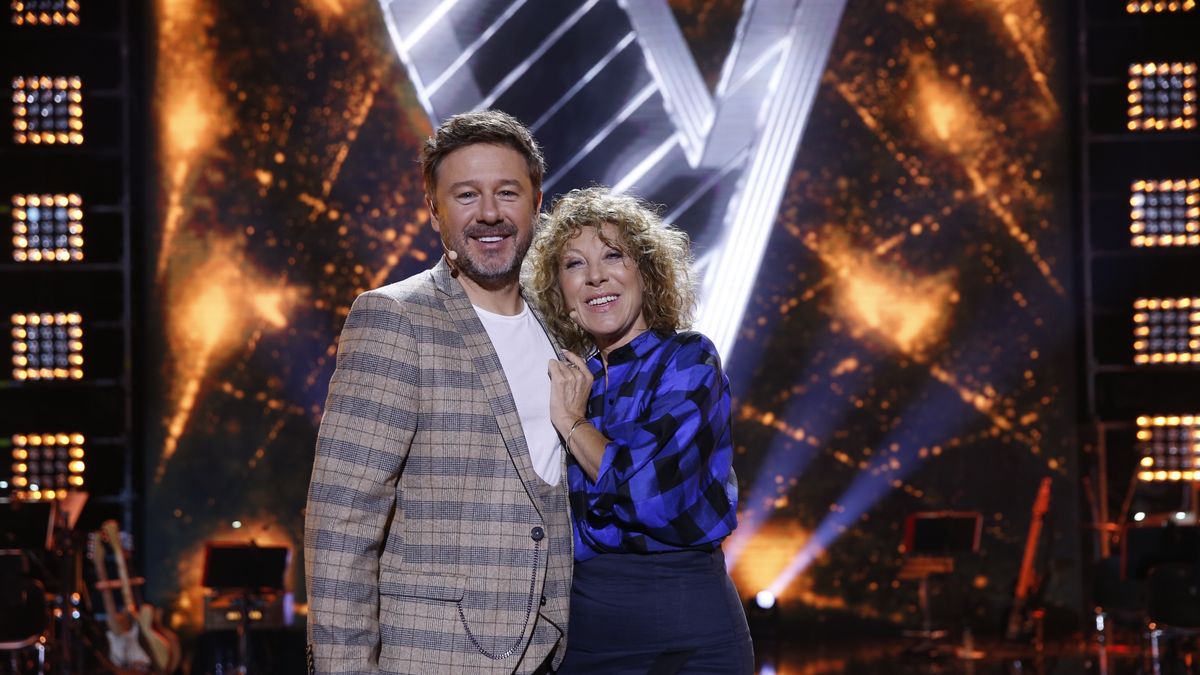 Andrzej Piaseczny i Alicja Majewska na planie programu "Voice of Senior"