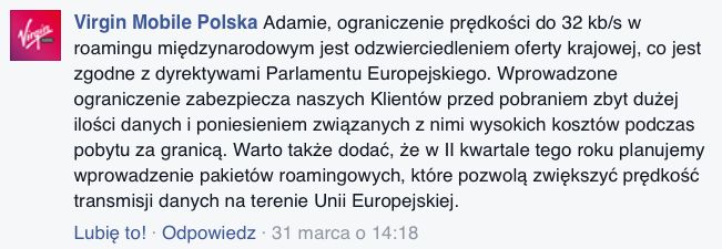 Virgin Mobile uatrakcyjnił roamingowy cennik jednocześnie... obniżając prędkość przesyłu danych do nieużywalnego minimum 3
