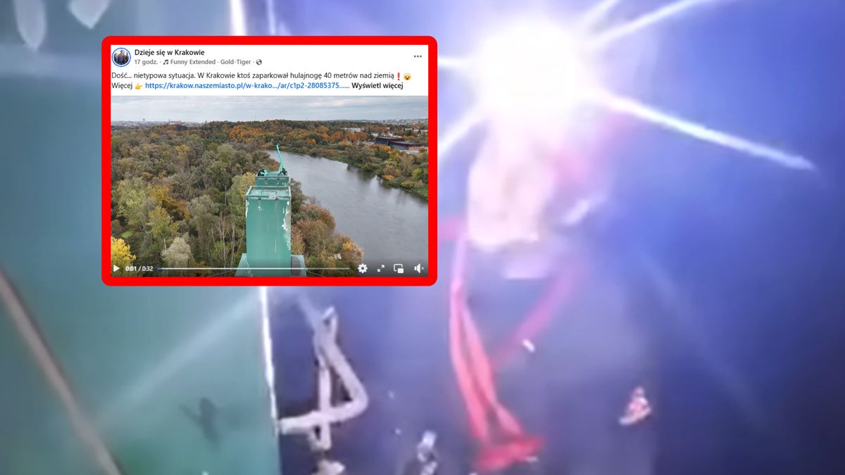 Sceny w Krakowie. Była 40 m nad ziemią.