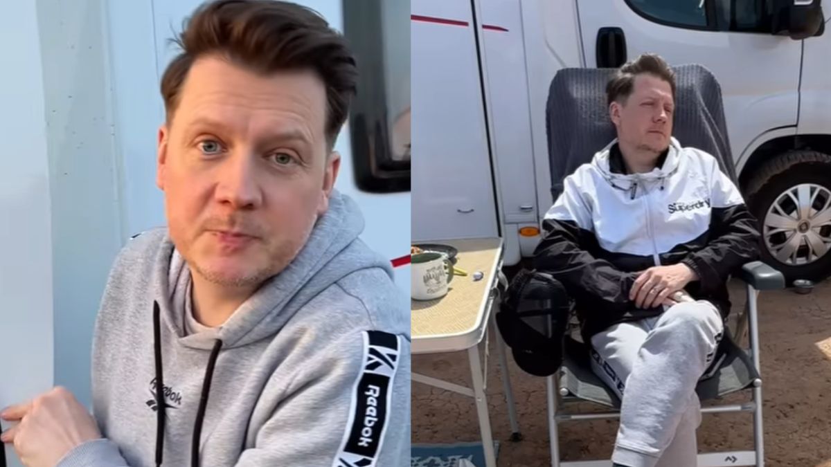 Jakub Tolak mieszka z rodziną w kamperze