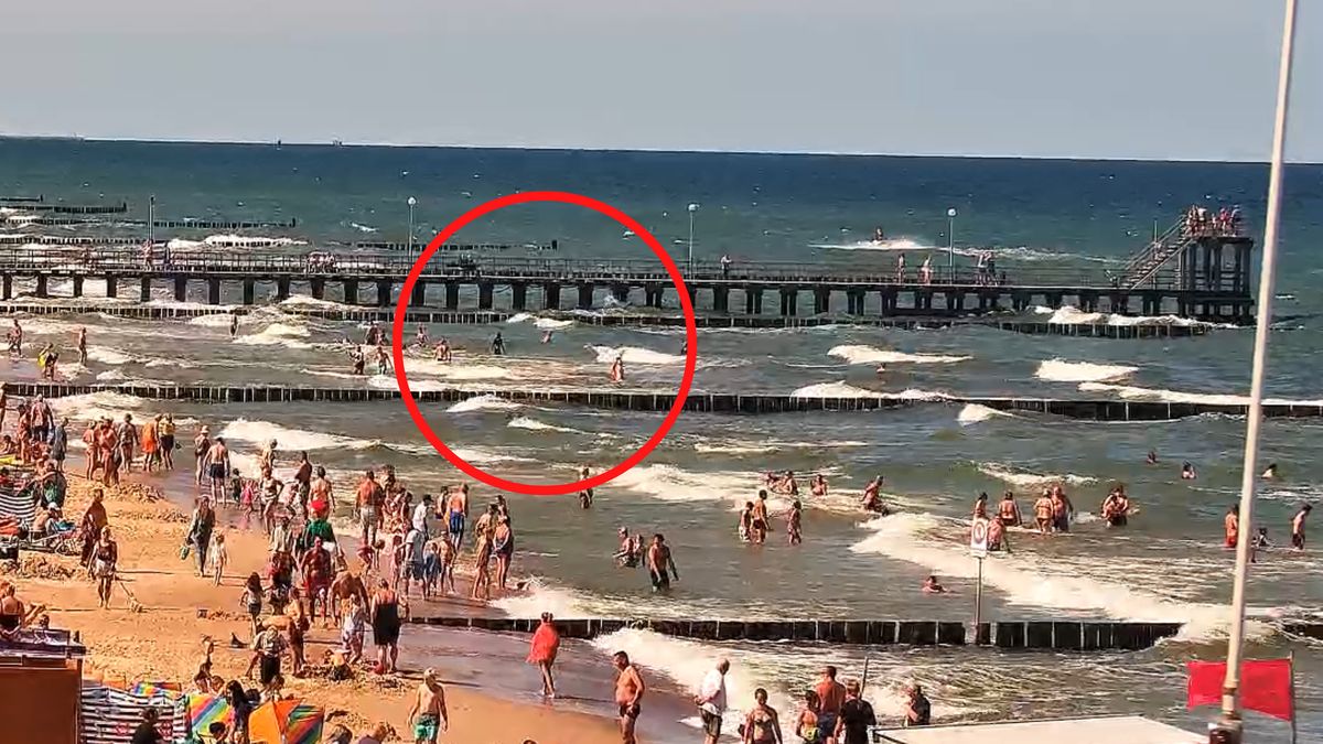 Wchodzili do wody, choć powiewała czerwona flaga.