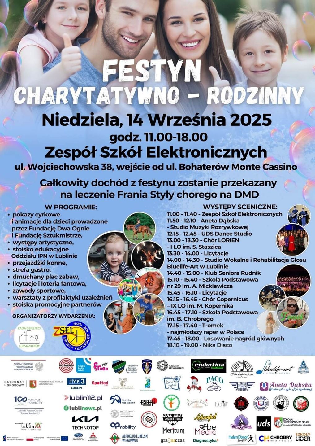Festyn charytatywno-rodzinny na terenie zielonym Zespół Szkół Elektronicznych w Lublinie