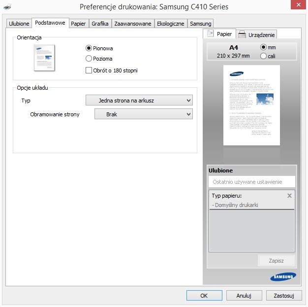 Samsung Xpress SL-C410W właściwości drukarki 2