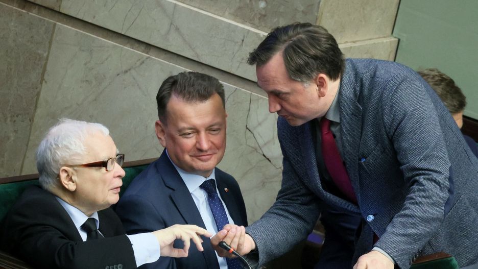 Jarosław Kaczyński i Zbigniew Ziobro w Sejmie