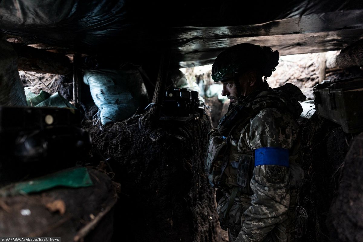 Okopy ukraińskiej armii w obwodzie ługańskim