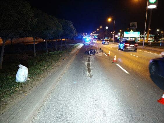 Motocyklista w szpitalu