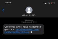 Fałszywy SMS o wiadomości głosowej