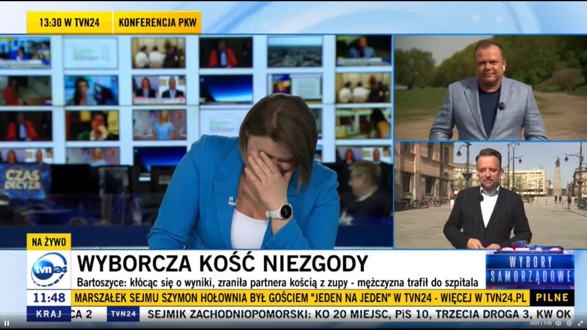 Dziennikarka TVN24 wybuchła śmiechem na wizji